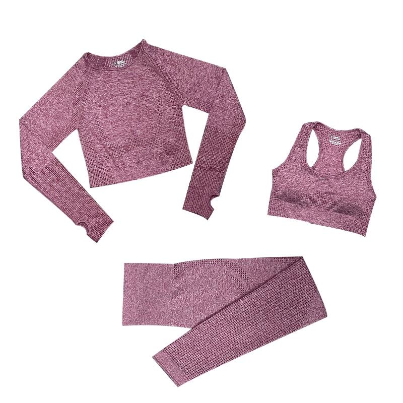 Levoire | Ensemble De Fitness 3 Pièces Ensemble De Sport Assorti Bordeaux