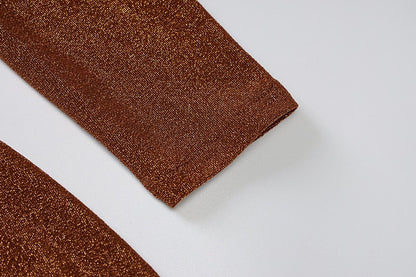 Levoire | Robe À Bretelles Dos Nu À Manches Longues En Paillettes