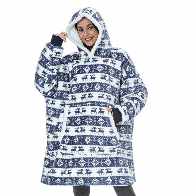 Levoire | Pull Doux Et Confortable Avec Couverture ! Sceau bleu Une taille
