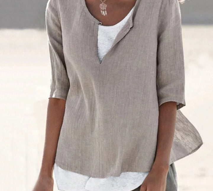 Levoire | Chemise À Col En V Pour Femmes Gris