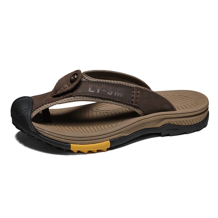 Levoire | Sandales Tongs Lisses Et Confortables Marron foncé