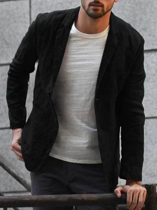 Levoire | Blazer En Lin Pour L'Homme Soucieux Des Tendances Noir