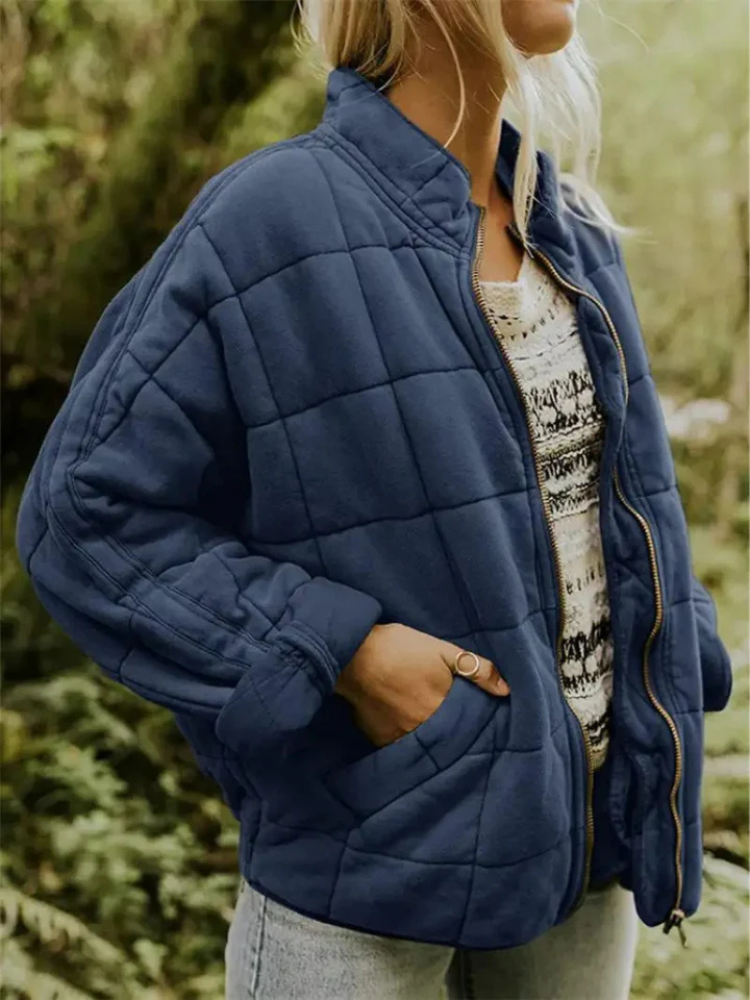 Levoire | Veste De Transition Grande Taille Veste Femme Épaisse Gris bleu