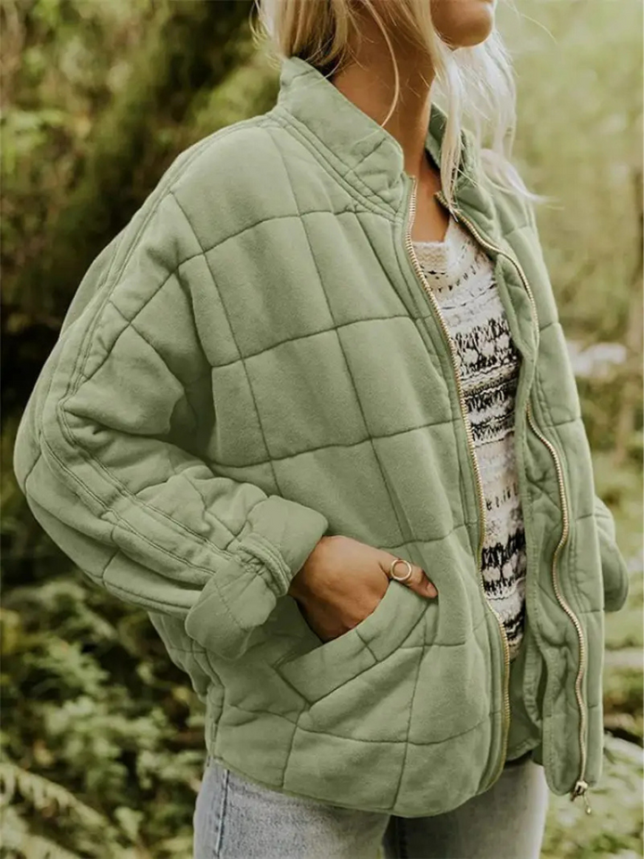 Levoire | Poncho À Manches Longues Veste Plissé Avec Fermeture Éclair Vert