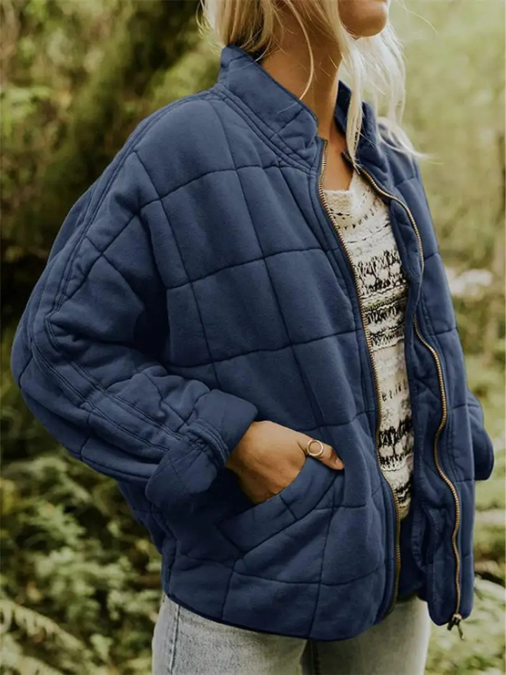 Levoire | Poncho À Manches Longues Veste Plissé Avec Fermeture Éclair gris bleuté