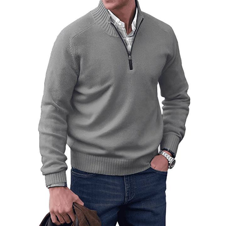 Levoire | Pull En Cachemire Avec Zip Gris clair