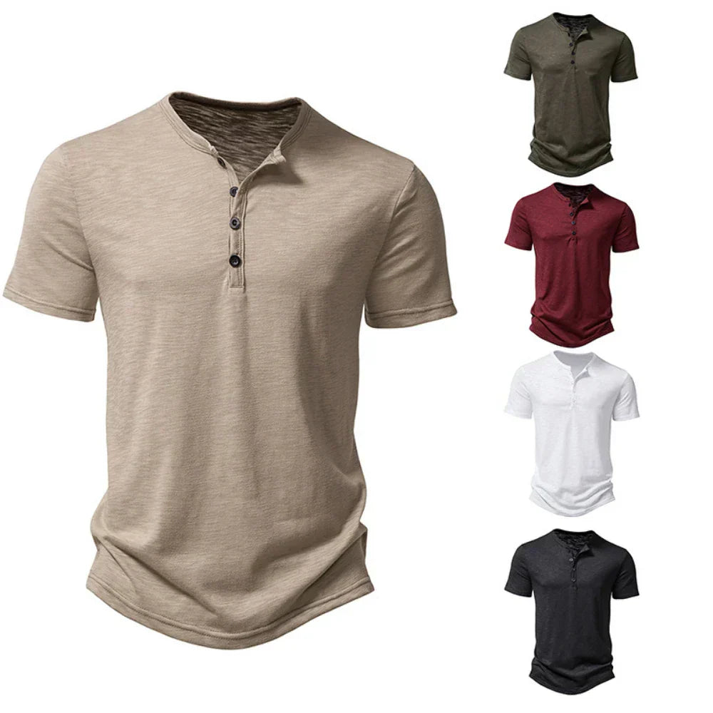 Levoire | T-Shirt Henley Col Mi Homme