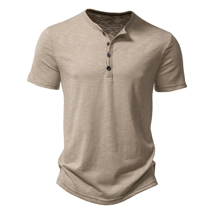 Levoire | T-Shirt Henley Col Mi Homme khaki