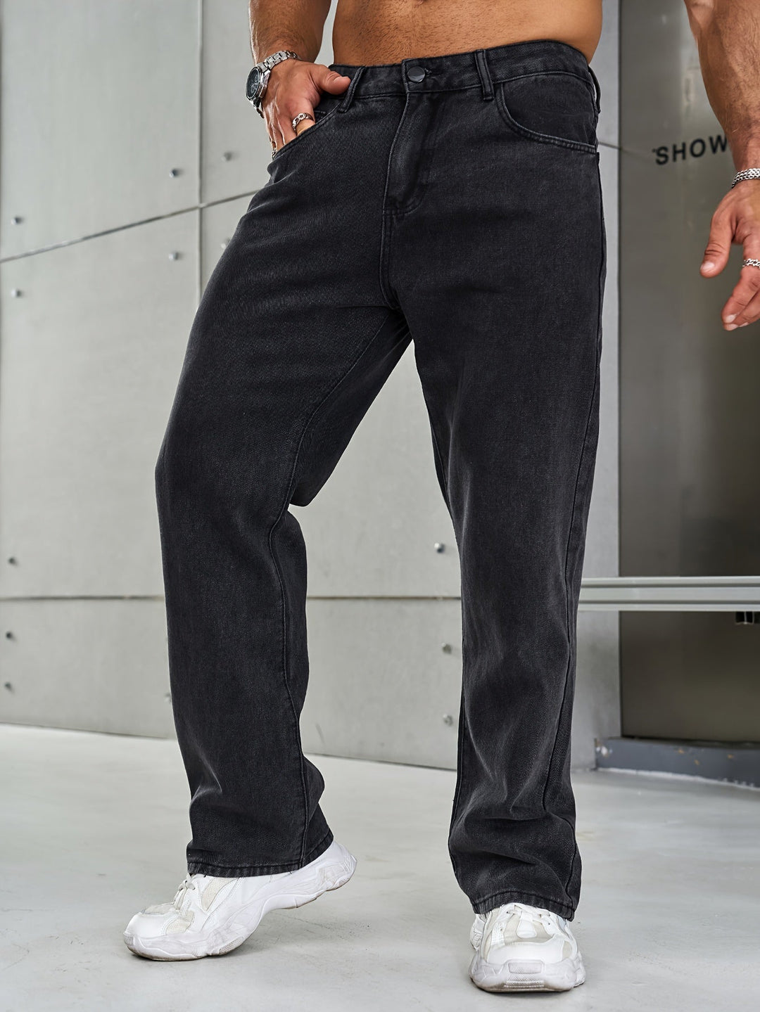 Levoire | Stretch Jambe Droite Jean Décontracté Jean Baggy