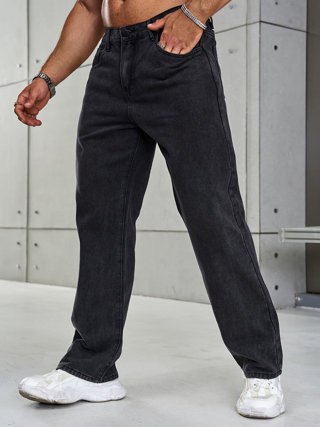 Levoire | Stretch Jambe Droite Jean Décontracté Jean Baggy