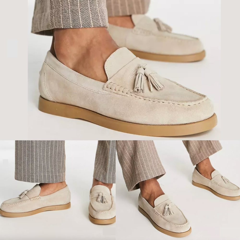 Levoire | Mocassins Beige Slip On Chaussures Pour Hommes