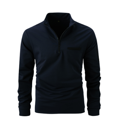 Levoire | Pull Avec Demi-Zip Quart De Zip Manches Longues Polo Polo Bleu foncé