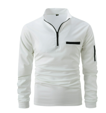 Levoire | Pull Avec Demi-Zip Quart De Zip Manches Longues Polo Polo Blanc