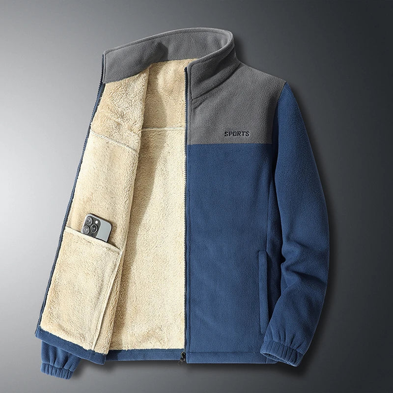 Levoire | Veste En Fleece À Fermeture Éclair Continue Chaude Veste De Sport Pour Hommes Bleu