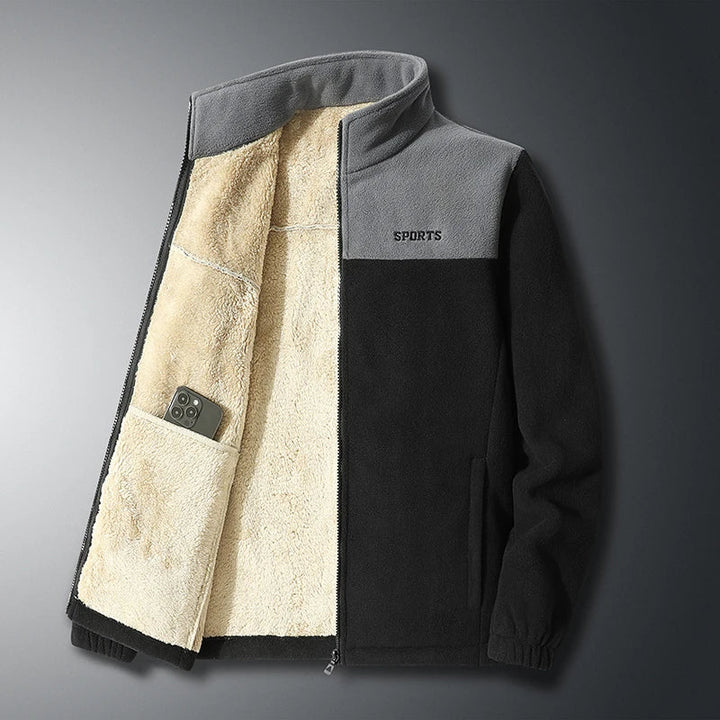 Levoire | Veste En Fleece À Fermeture Éclair Continue Chaude Veste De Sport Pour Hommes Noir