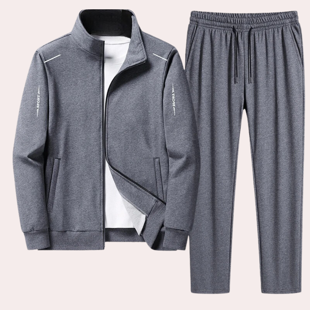 Levoire | Zip Pantalon Élastique Ensemble De Jogging Vêtements De Sport Gris