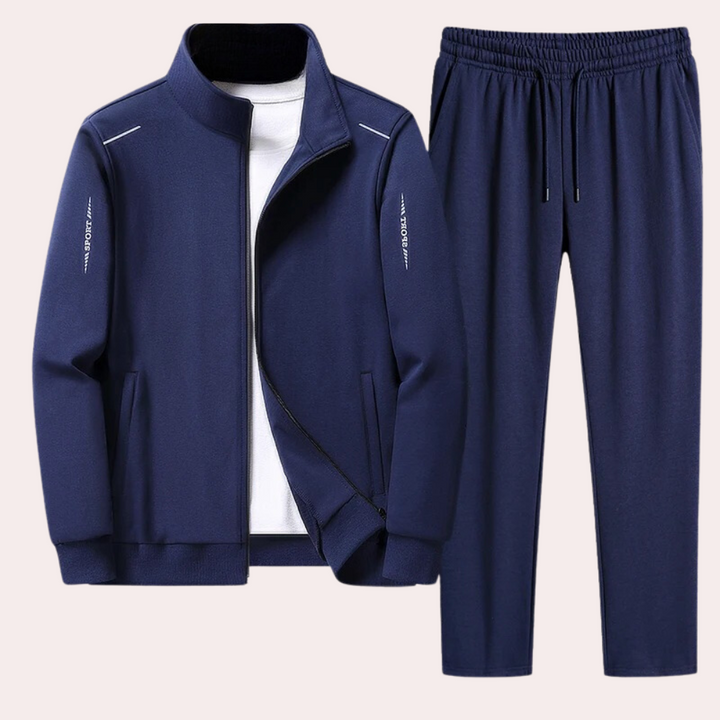 Levoire | Zip Pantalon Élastique Ensemble De Jogging Vêtements De Sport Bleu