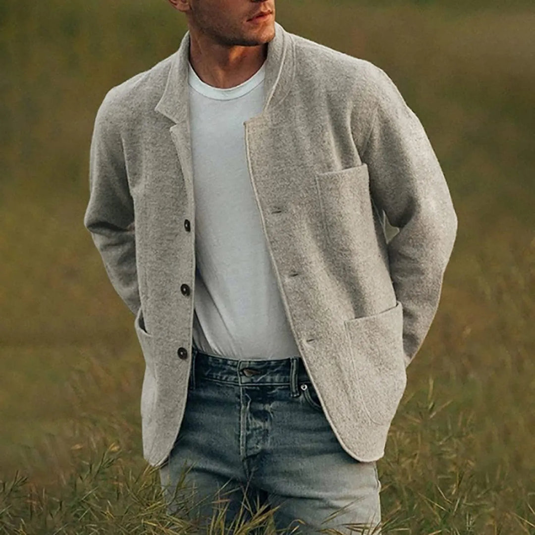 Levoire | Veste Blazer Décontractée À Boutons Chemise Gris
