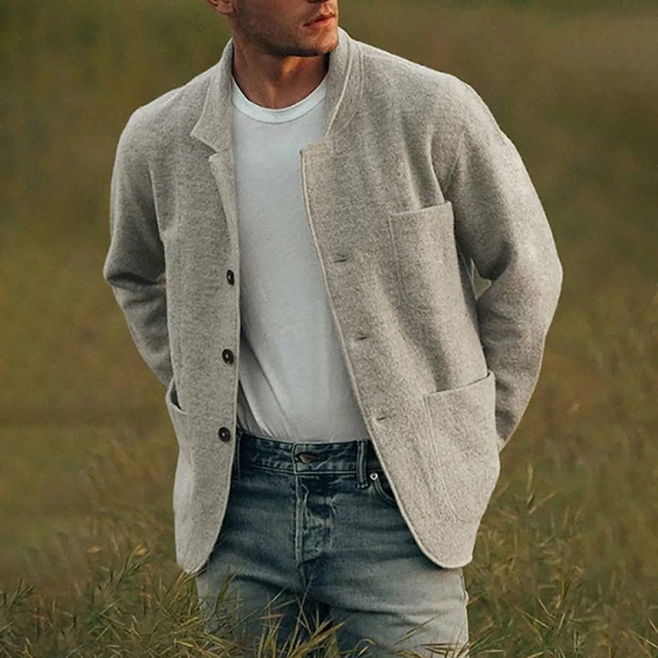 Levoire | Veste Blazer Décontractée À Boutons Chemise Gris