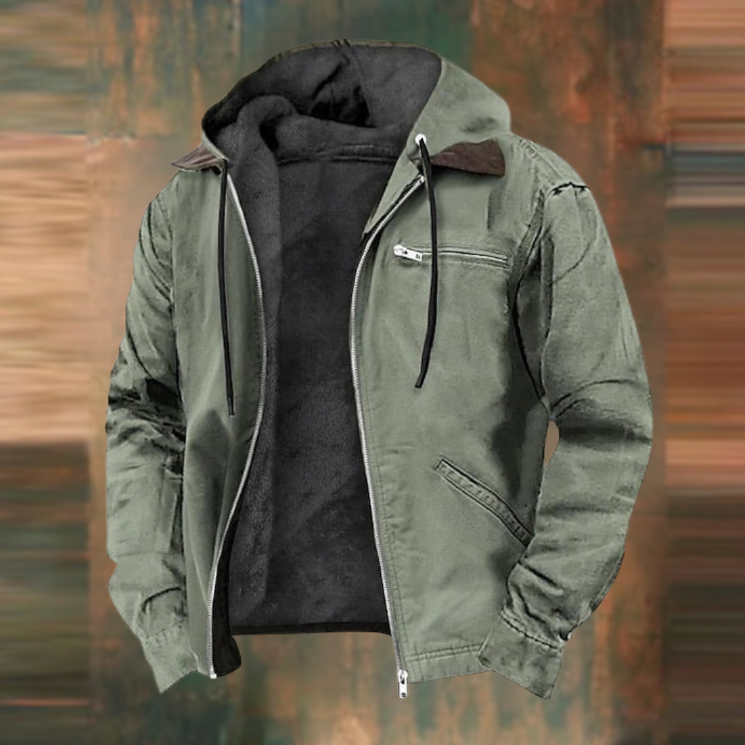 Levoire | Veste À Capuche Zippée En Polaire Doublée Veste D'Automne Vert