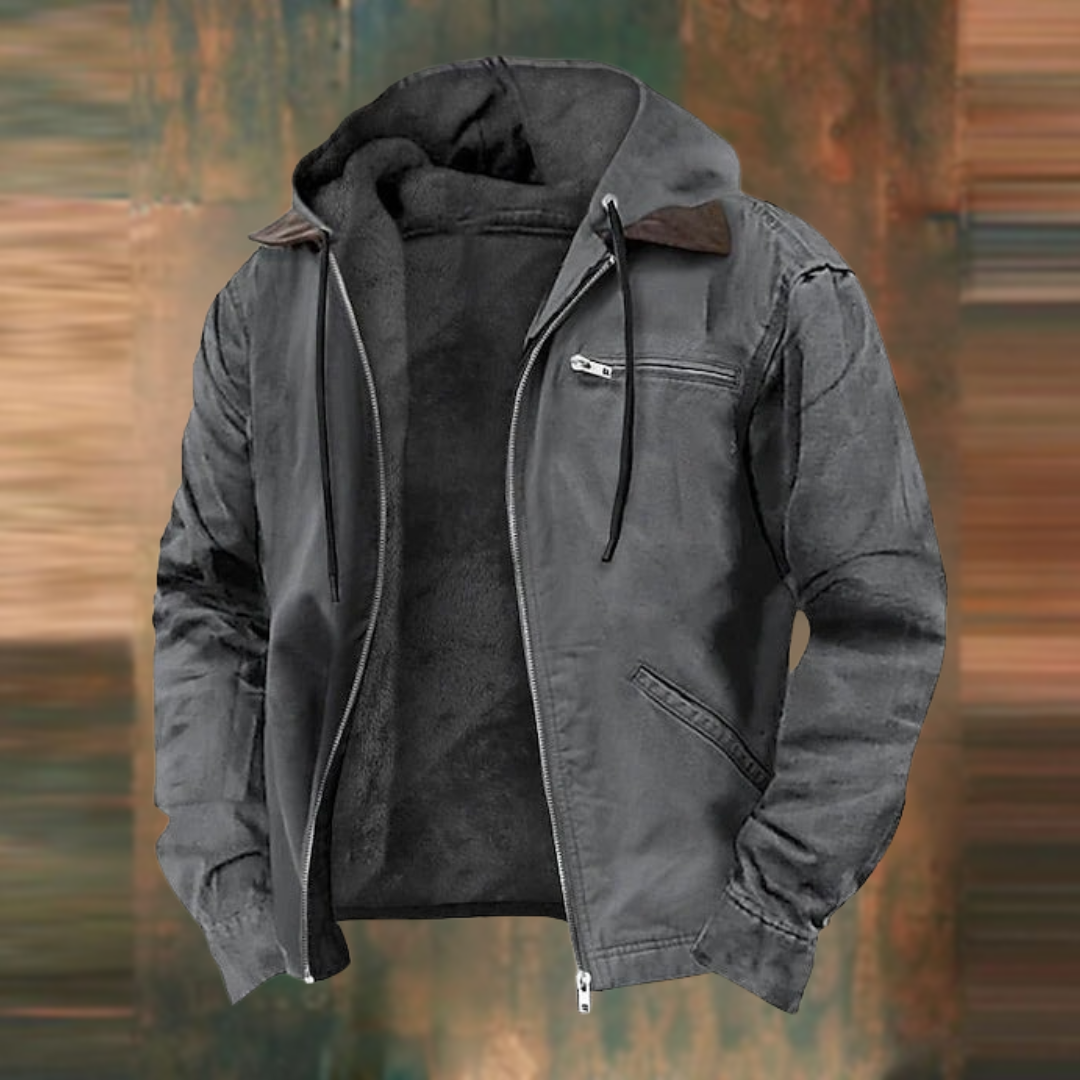 Levoire | Veste À Capuche Zippée En Polaire Doublée Veste D'Automne Gris