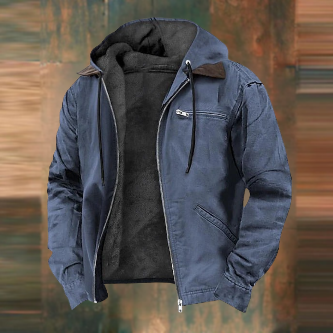 Levoire | Veste À Capuche Zippée En Polaire Doublée Veste D'Automne Bleu