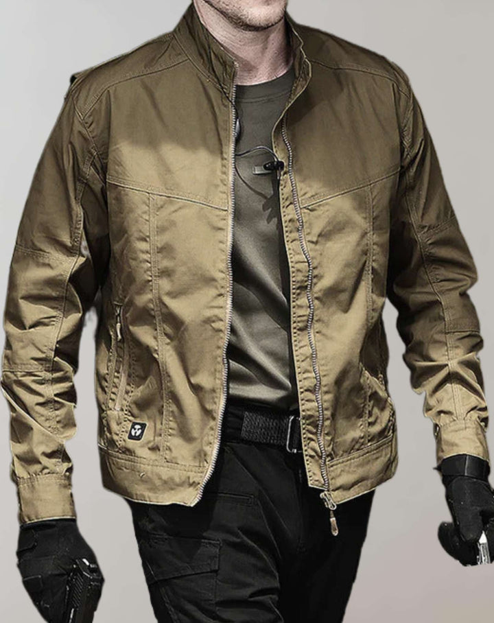 Levoire | Veste D'Été Verte Légère Avec Zip Khaki
