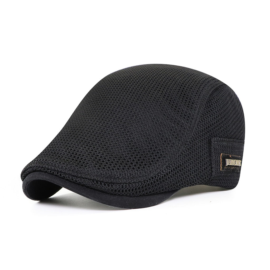 Levoire | Casquettes Plates En Maille Pour Hommes Noir 56 - 60 cm