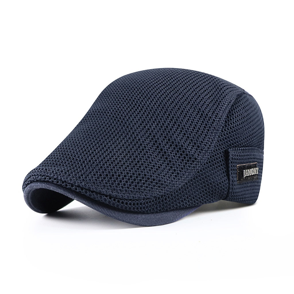 Levoire | Casquettes Plates En Maille Pour Hommes Bleu marin 56 - 60 cm