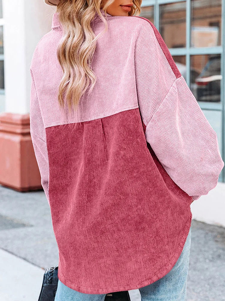 Levoire | Chemise Smart En Velours À Manches Longues Avec Boutons