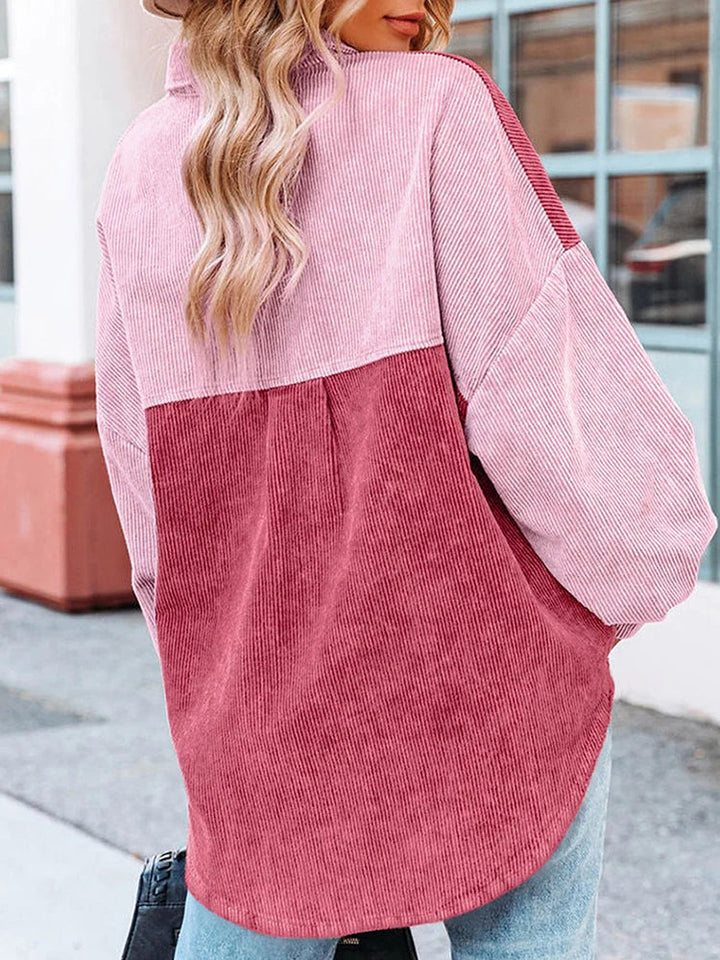 Levoire | Chemise Smart En Velours À Manches Longues Avec Boutons