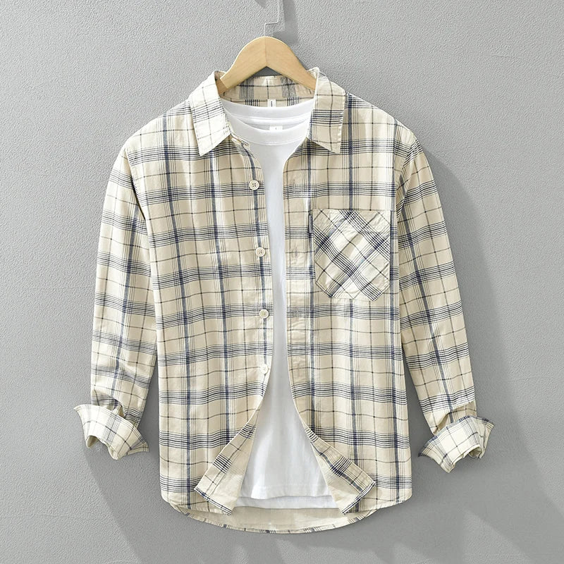 Levoire | Chemise À Carreaux Decontracte Hommes Bleu