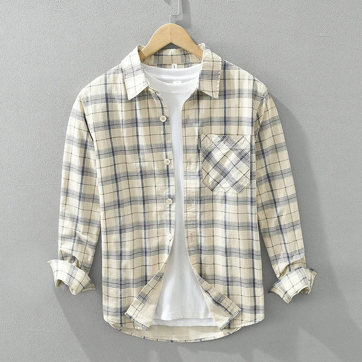 Levoire | Chemise À Carreaux Decontracte Hommes Bleu