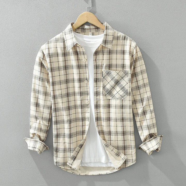 Levoire | Chemise À Carreaux Decontracte Hommes Khaki