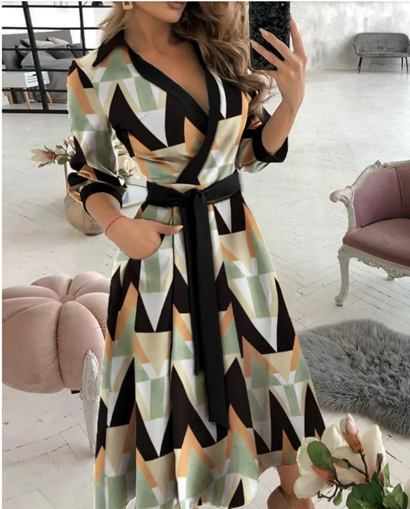Levoire | Robe Portefeuille Élégante Pour Femme Impression diamant