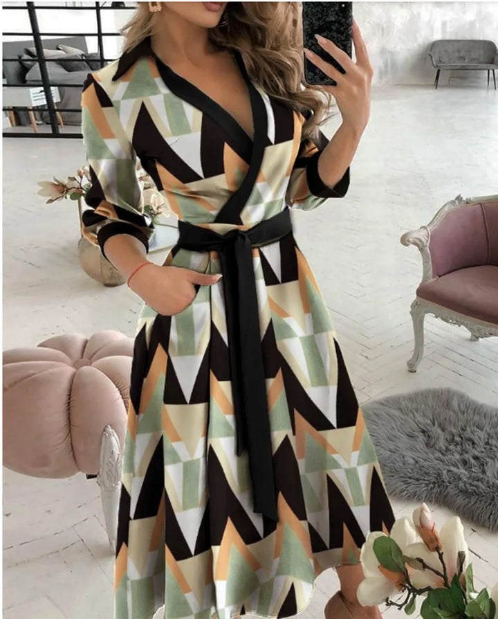 Levoire | Robe Portefeuille Élégante Pour Femme Impression diamant