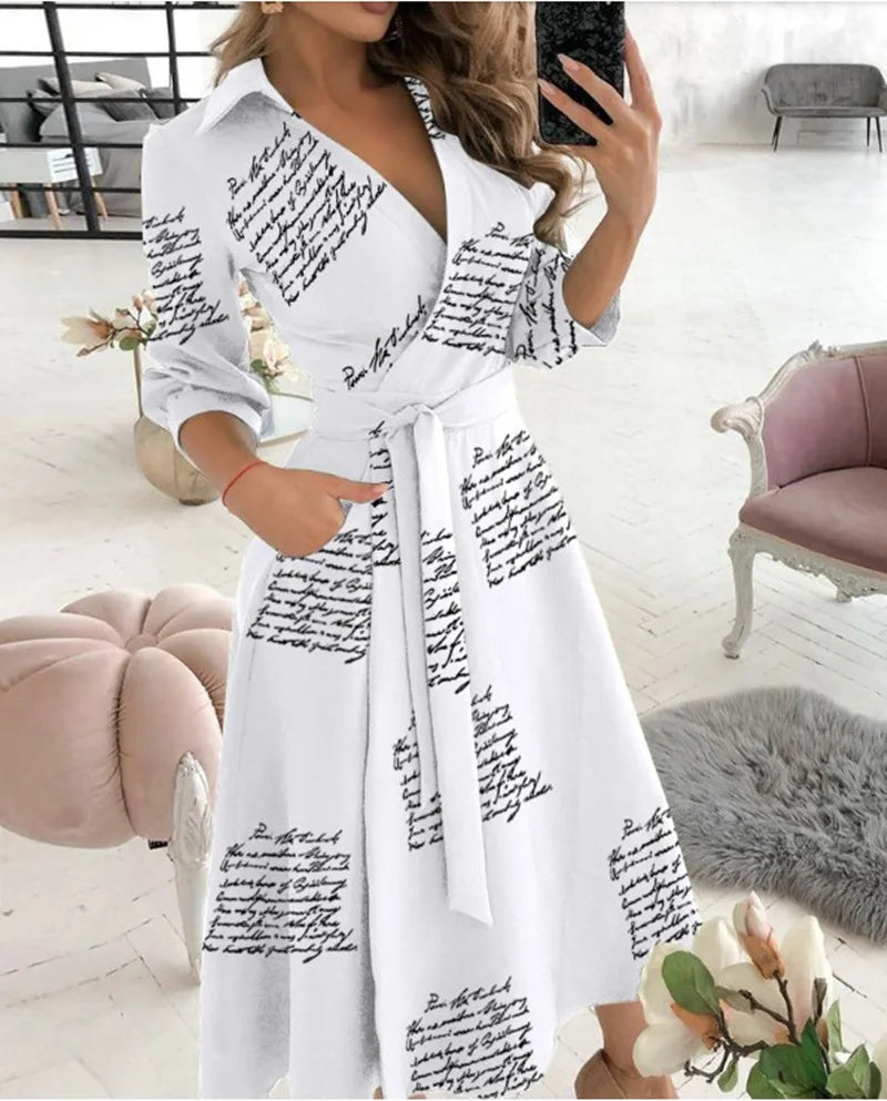 Levoire | Robe Portefeuille Élégante Pour Femme Blanc