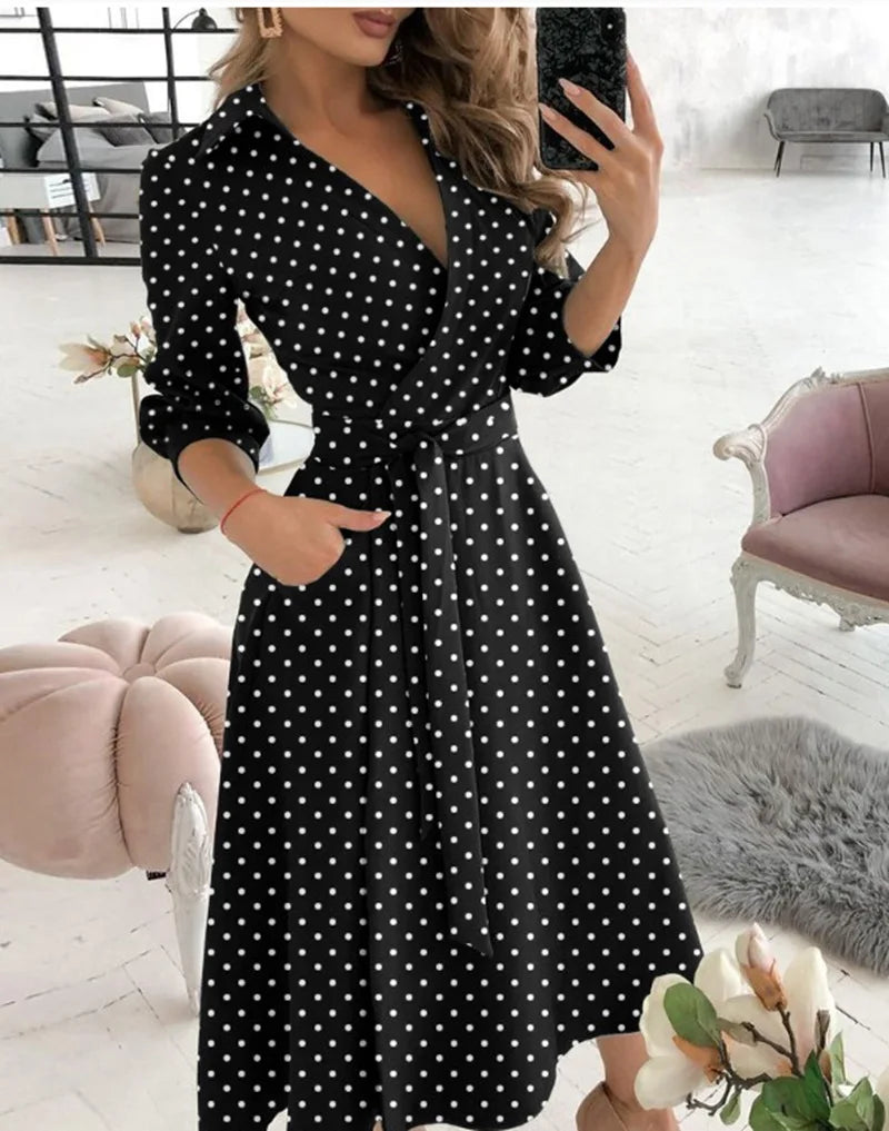 Levoire | Robe Portefeuille Élégante Pour Femme Noir 2