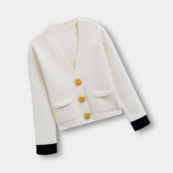 Levoire | V Jacket With Long Sleeves And V-Neck With Side Pockets Blanc