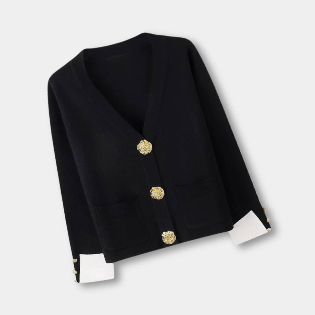 Levoire | V Jacket With Long Sleeves And V-Neck With Side Pockets Noir