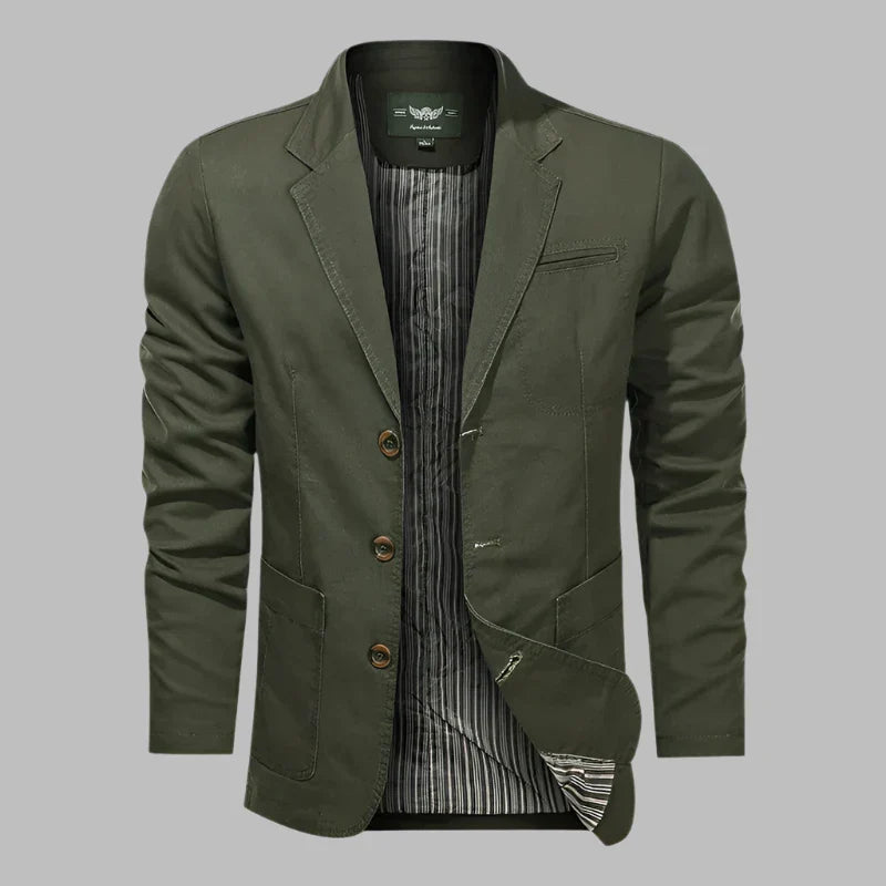Levoire | Blazer D'Automne Pour Homme Avec Boutons Vert militaire