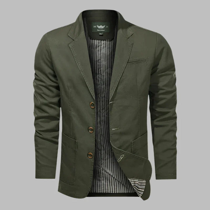 Levoire | Blazer D'Automne Pour Homme Avec Boutons Vert militaire
