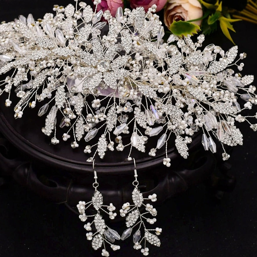 Levoire | Bandeau Mariage Tiara S-1 Couronne 1 Boucle d'oreille