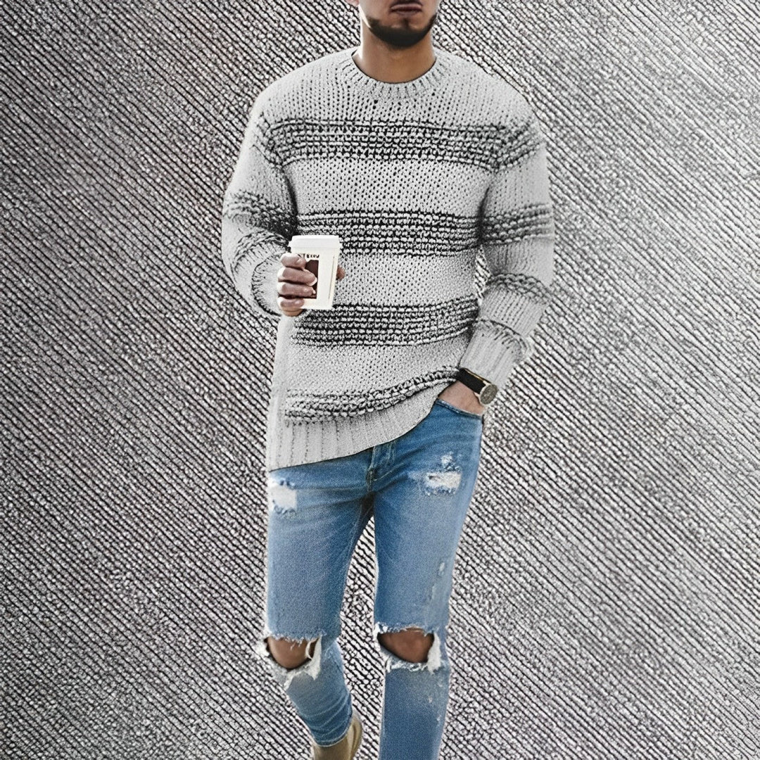 Levoire | Le pull en tricot masculin avec style Gris