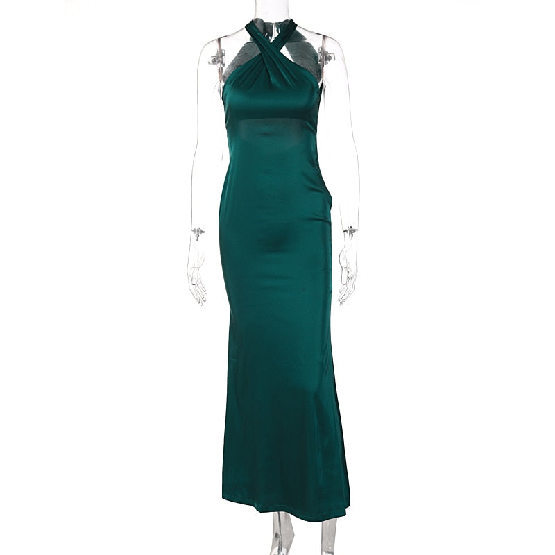 Levoire | Satin Sans Bretelles Dos Nu Robe Midi