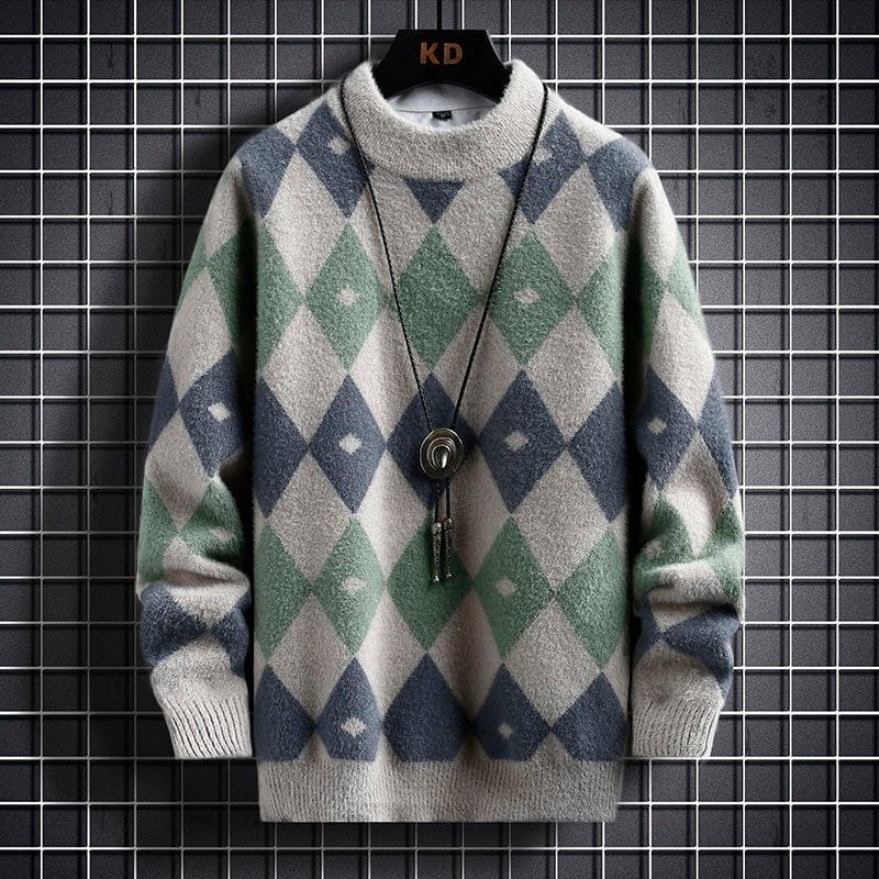 Levoire | Pull Élégant À Motif Losanges Grau