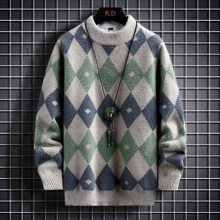 Levoire | Pull Élégant À Motif Losanges Grau
