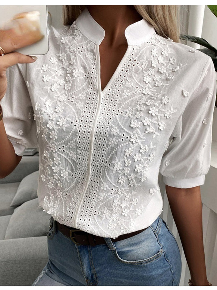 Levoire | Chemise Élégante À Manches Courtes Blanc