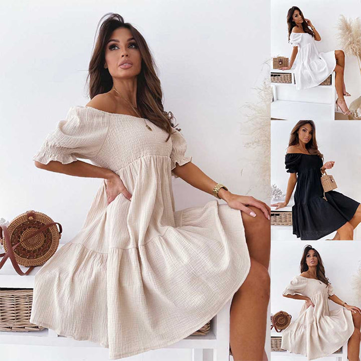 Levoire | Robe Mini Dos Nu Manches Bouffantes Fête Plage