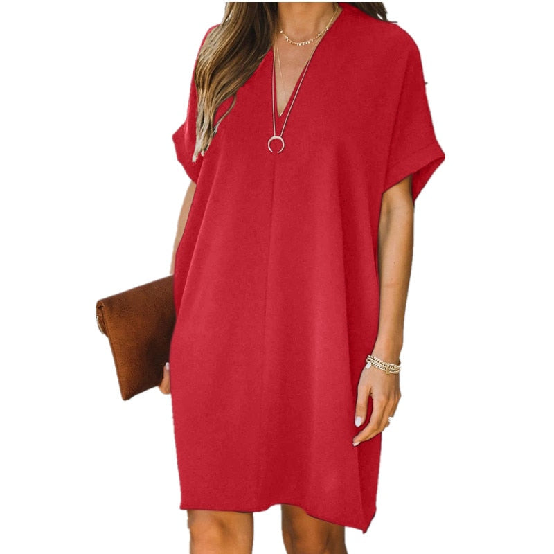 Levoire | Robe À Encolure En V Pour Femmes Rouge